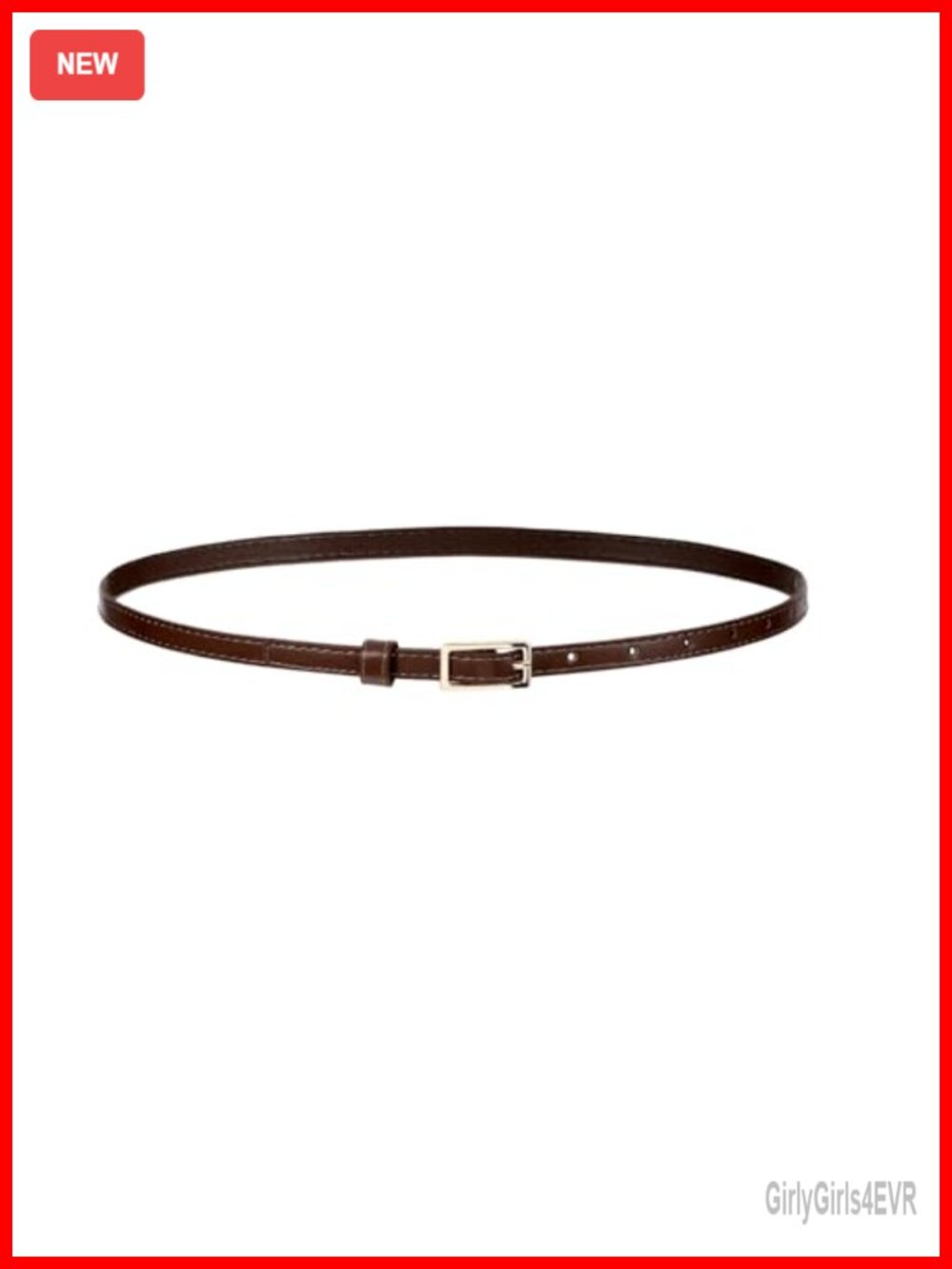 Women's Skinny PU Leather Belt Adjustable Thin Waist Belt for Dresses Jeans
